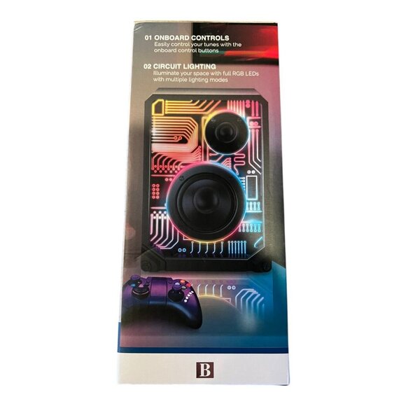 Brookstone Cyber Pro Wireless LED Portable Speaker Multicolored Bluetooth - Picture 4 of 7